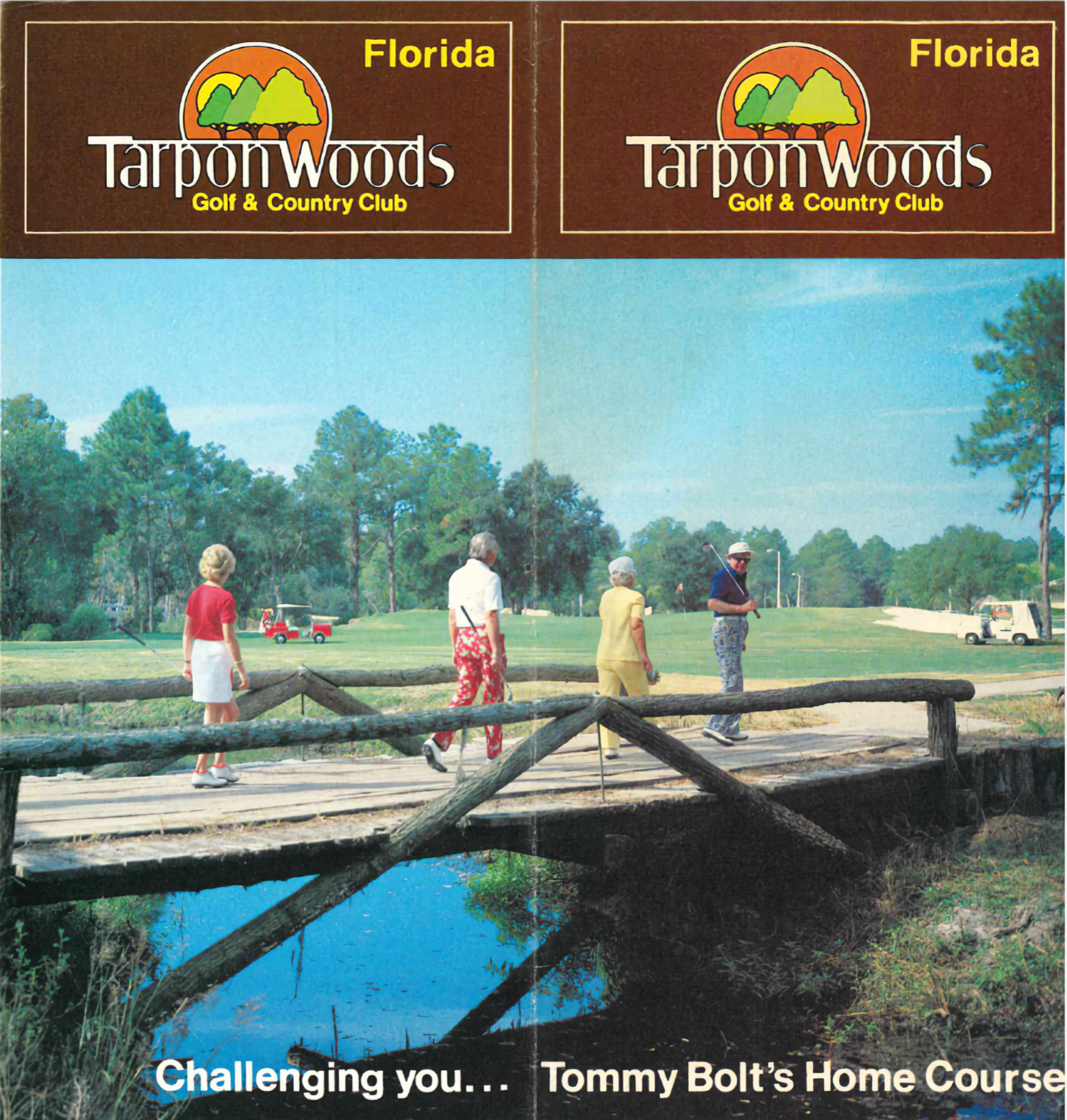 Vintage Tarpon Woods Golf and Country Club brochure showing Tommy Bolt's home course